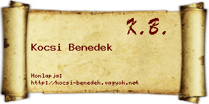 Kocsi Benedek névjegykártya