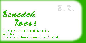 benedek kocsi business card